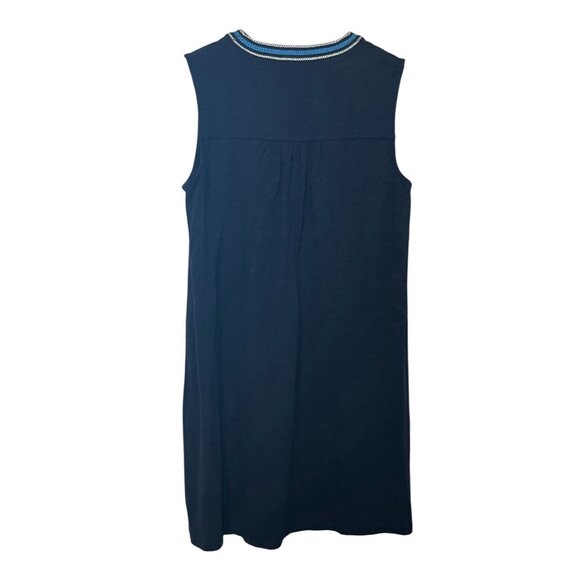 Boden Women’s Nadine Notch Sleeveless Mini Dress Size 8 Blue Embroidered Cotton - Picture 4 of 15